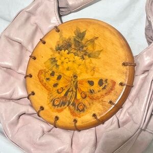 Small vintage pink leather purse